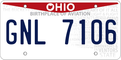 OH license plate GNL7106
