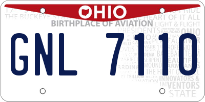 OH license plate GNL7110