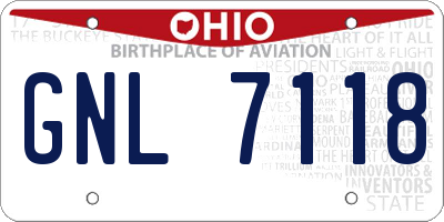 OH license plate GNL7118