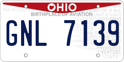 OH license plate GNL7139