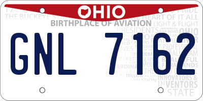 OH license plate GNL7162