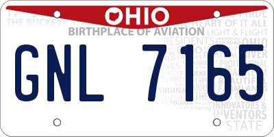 OH license plate GNL7165