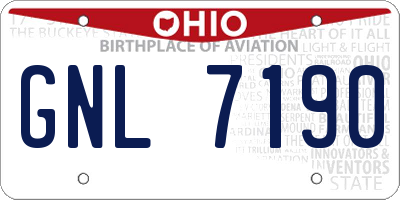 OH license plate GNL7190