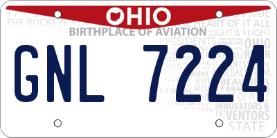 OH license plate GNL7224