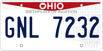 OH license plate GNL7232