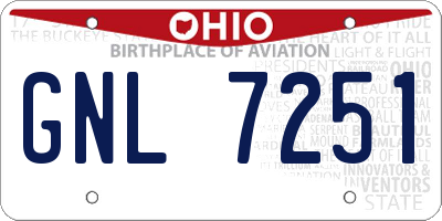 OH license plate GNL7251