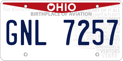 OH license plate GNL7257