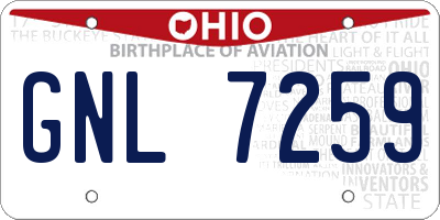 OH license plate GNL7259