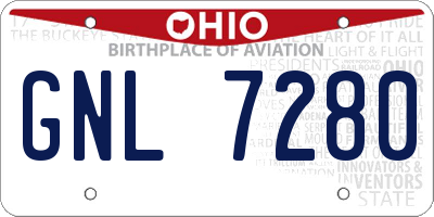 OH license plate GNL7280