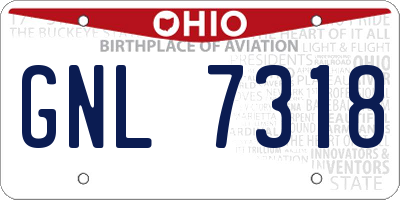 OH license plate GNL7318