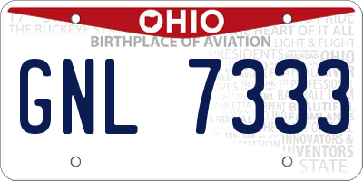 OH license plate GNL7333