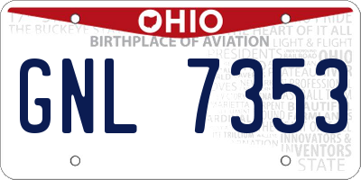 OH license plate GNL7353