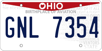 OH license plate GNL7354