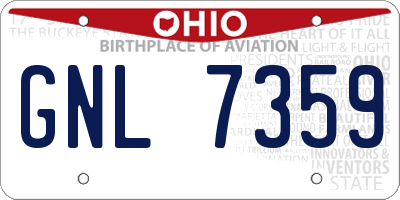OH license plate GNL7359