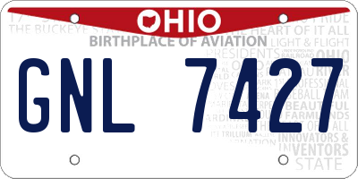 OH license plate GNL7427