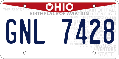 OH license plate GNL7428