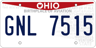 OH license plate GNL7515