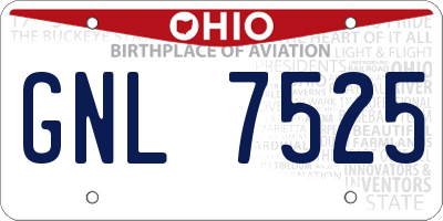 OH license plate GNL7525