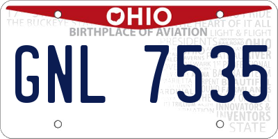 OH license plate GNL7535