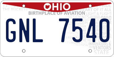 OH license plate GNL7540