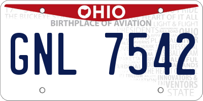 OH license plate GNL7542