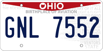 OH license plate GNL7552