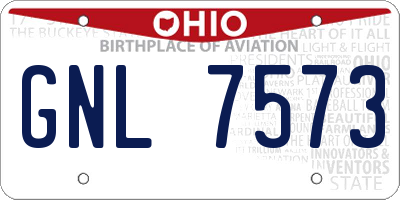 OH license plate GNL7573