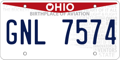 OH license plate GNL7574