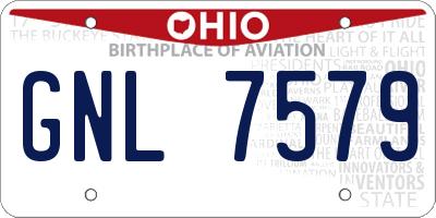 OH license plate GNL7579