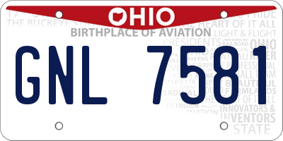 OH license plate GNL7581