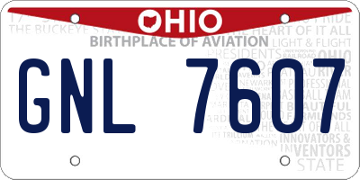 OH license plate GNL7607