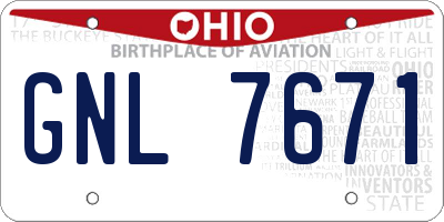 OH license plate GNL7671