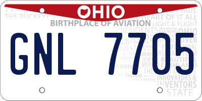 OH license plate GNL7705
