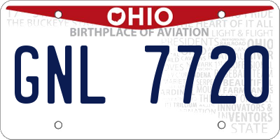 OH license plate GNL7720