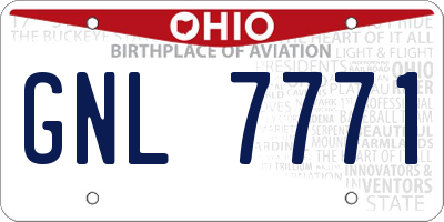 OH license plate GNL7771