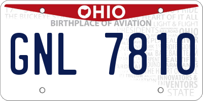 OH license plate GNL7810