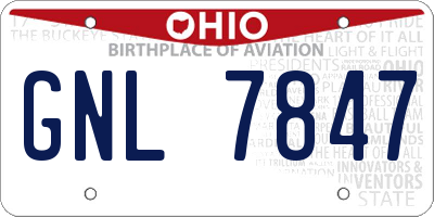 OH license plate GNL7847