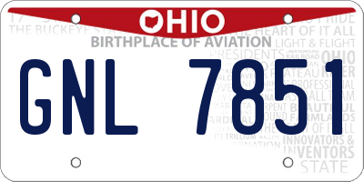 OH license plate GNL7851