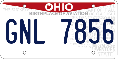 OH license plate GNL7856