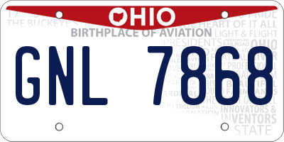OH license plate GNL7868