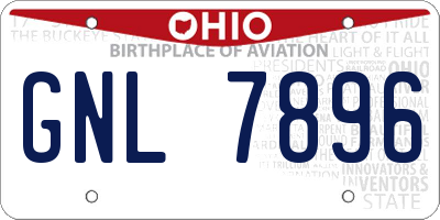 OH license plate GNL7896
