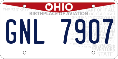 OH license plate GNL7907