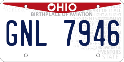 OH license plate GNL7946