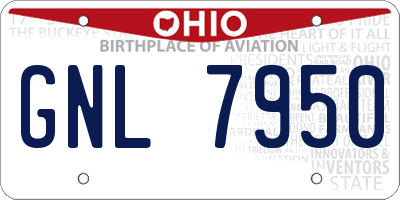 OH license plate GNL7950
