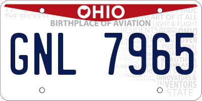 OH license plate GNL7965