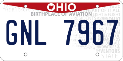 OH license plate GNL7967