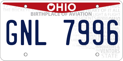 OH license plate GNL7996