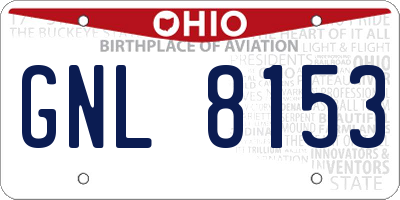 OH license plate GNL8153