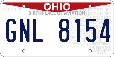 OH license plate GNL8154