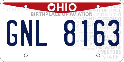 OH license plate GNL8163